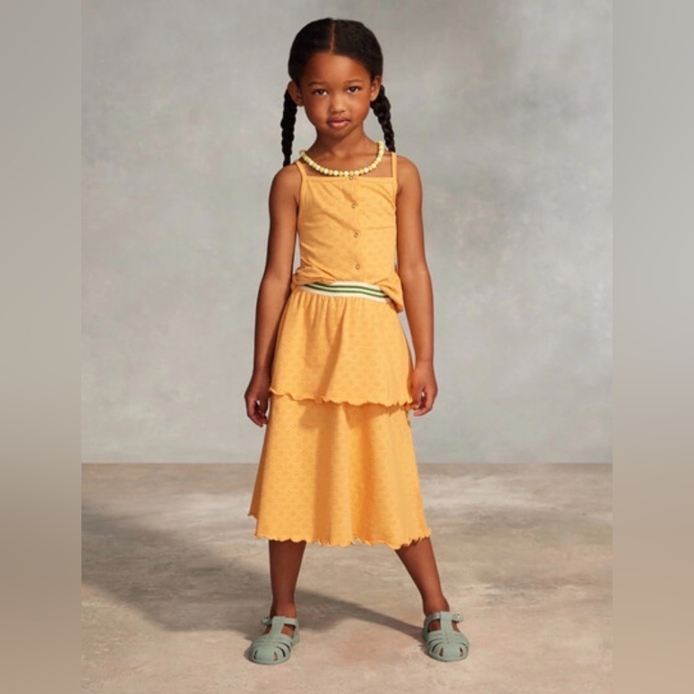 The Sunday Collective Girls 10-11 Years So Sweet Ruffle Skirt Apricot Tan